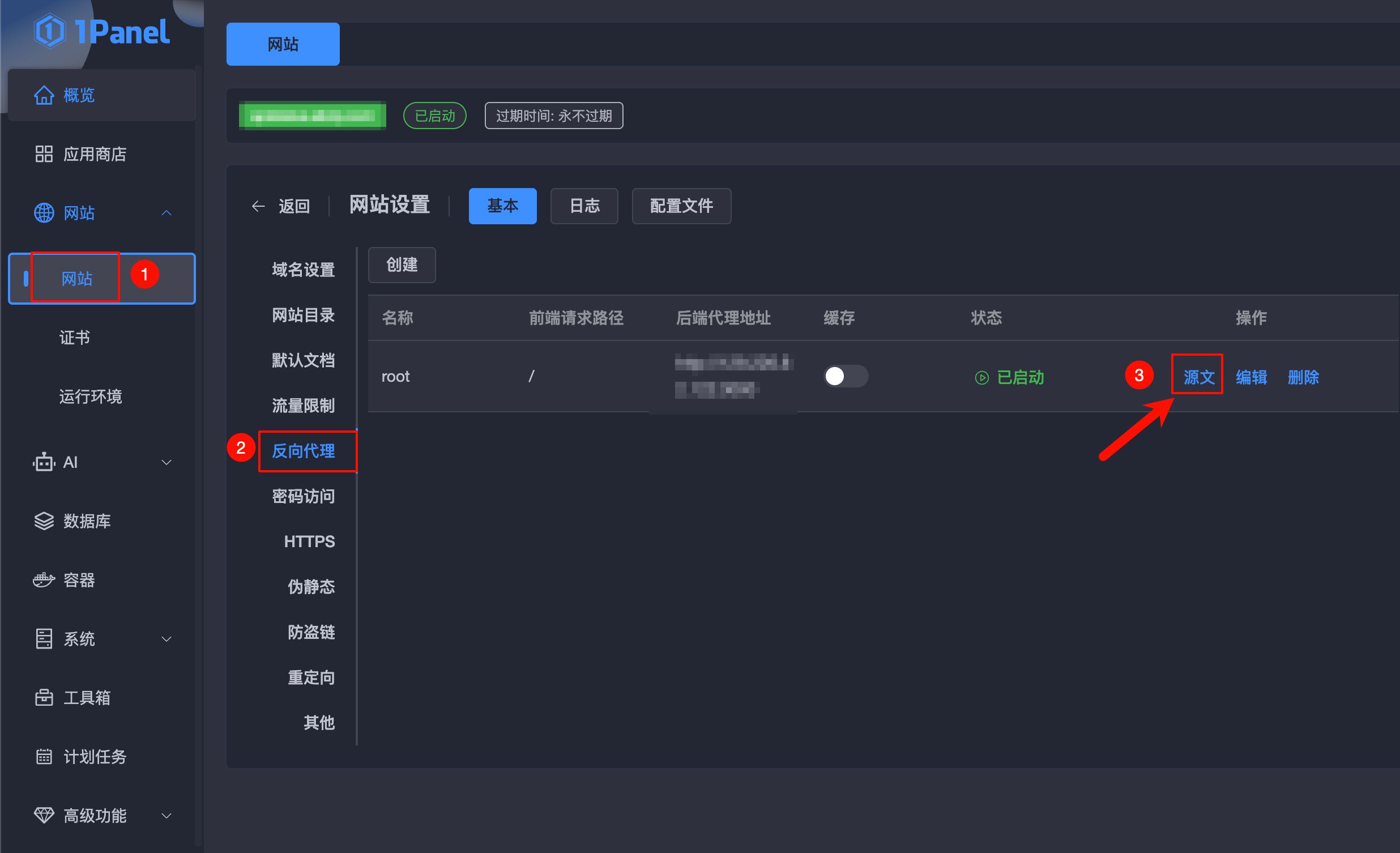 1Panel 反向代理入口
